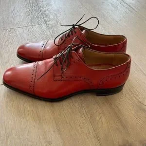 CHRISTIAN LOUBOUTIN ‘Cousin Charles Flat\' Red Leather Derby Oxfords Loafers Christian Louboutin Cousin Charles Flat Oxfords - Brown  main image 4